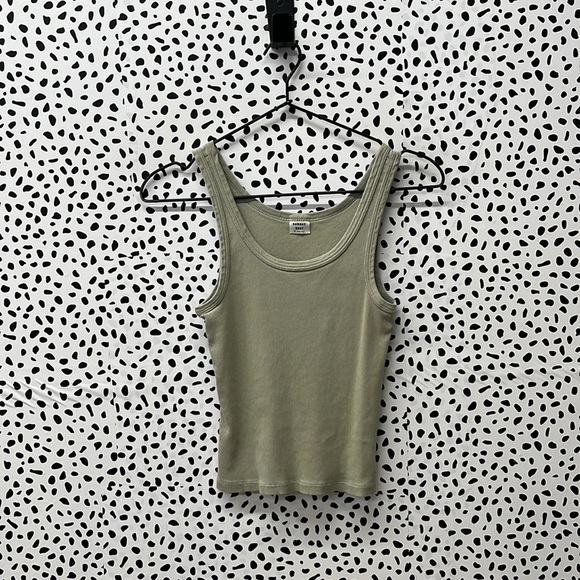 Aritzia Tops Sunday Best Aritzia Sage Green Ribbed Tank Top Poshmark